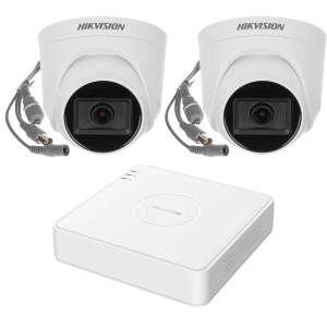 Kit 2 camere interior analog Hikvision 2MP