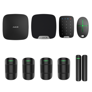 Kit AJAX - 5 zone + sirena interior si tastatura Negru
