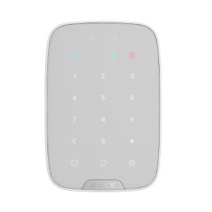 Tastatură Wireless cu cititor carduri Ajax Keypad Plus Albă pentru sistem de alarmă